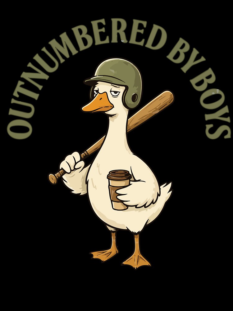 Outnumbered By Boys Funny Goose Mom Boy Mom Life Cute Family Humor by kiralynstration