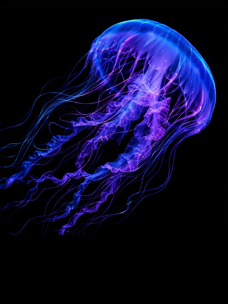 Neon Bioluminescent Jellyfish Deep Sea Creature by Owcomm