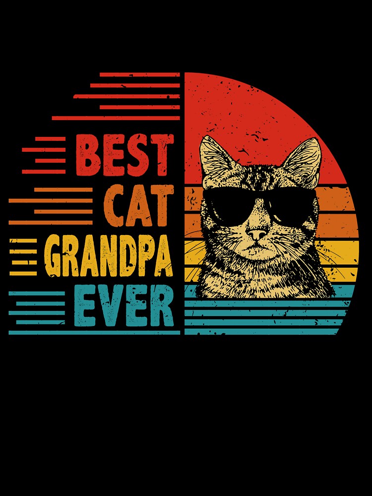 Vintage Retro Best Cat Grandpa Ever Funny Cat Lover Father's Day Gift by EdwinaEmmanoiCo