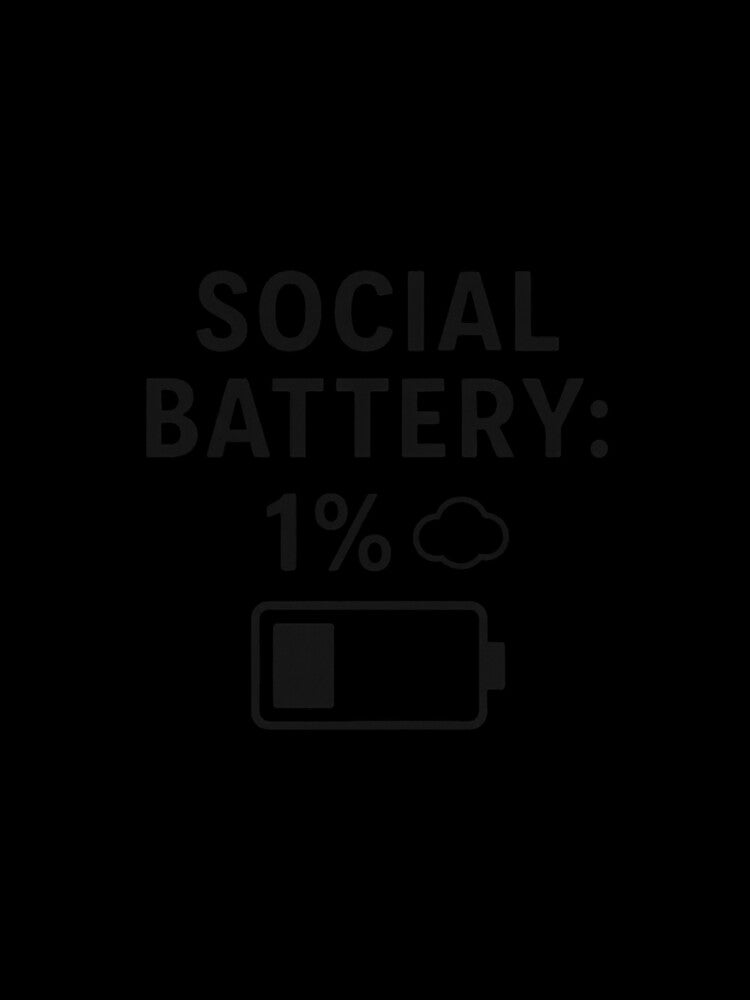 Social Battery 1% – Funny Introvert Low Energy Design by SlomianyPisarz