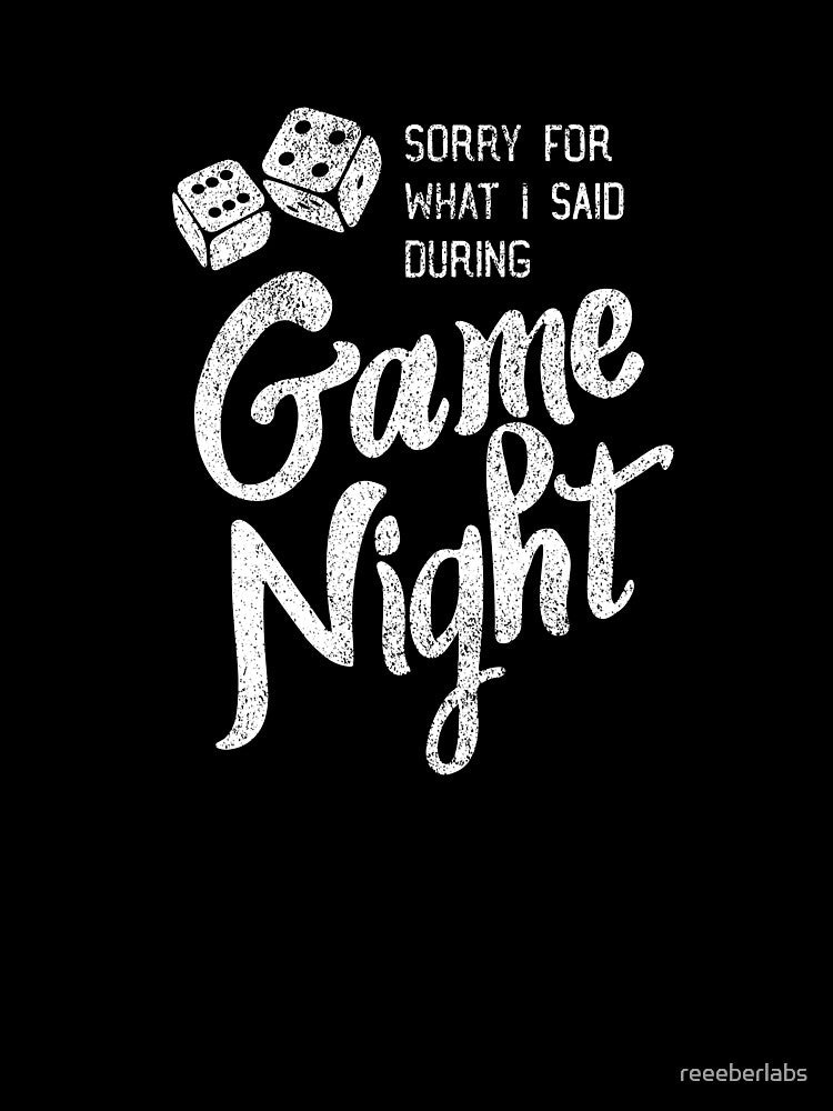 Sorry for what I said during Game Night - Funny Game Night - Gift for Him - Gift for Her by reeeberlabs
