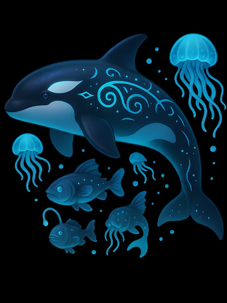 Bioluminescent Orca and Deep Sea Glow by Orcavision3D