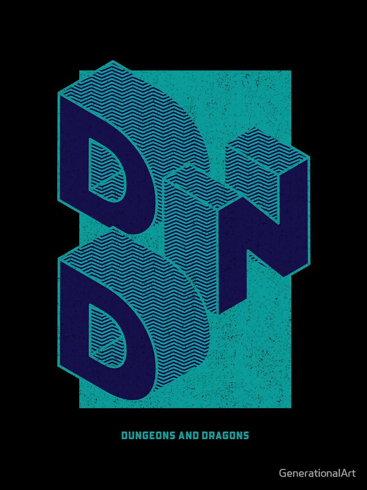 Retro 3d DND T-shirt Design | Dungeons and Dragons T-shirt by GenerationalArt