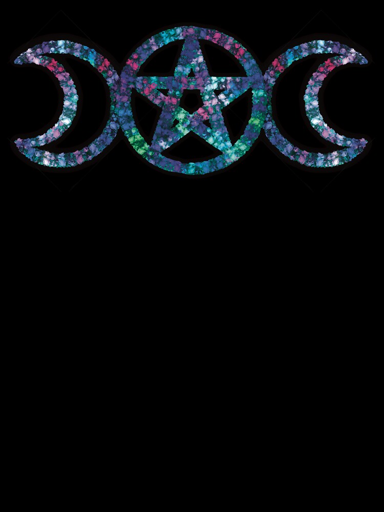 Floral Triple Moon Pentacle by LadyWolf-Art