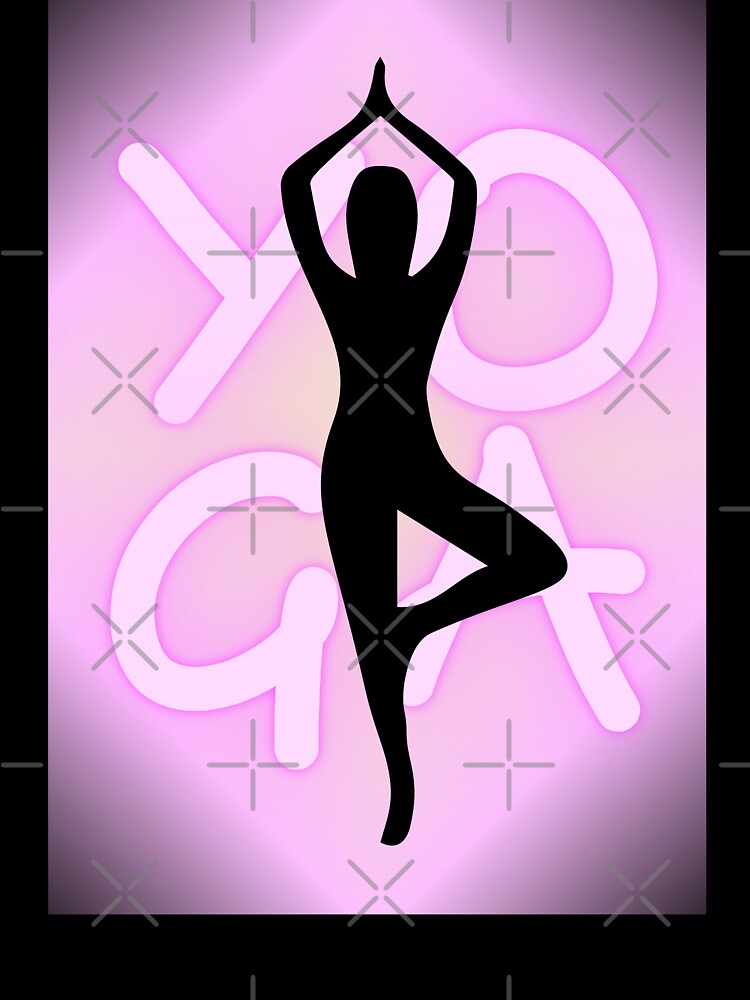 Yoga Pose Neon Pink Yoga Lettering by SoccaTamam