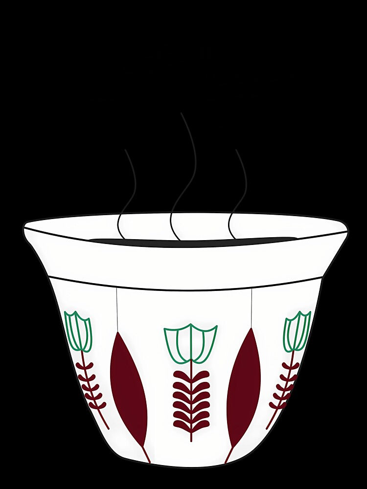 Arabic morning coffee cup with flowers by helvylotton734