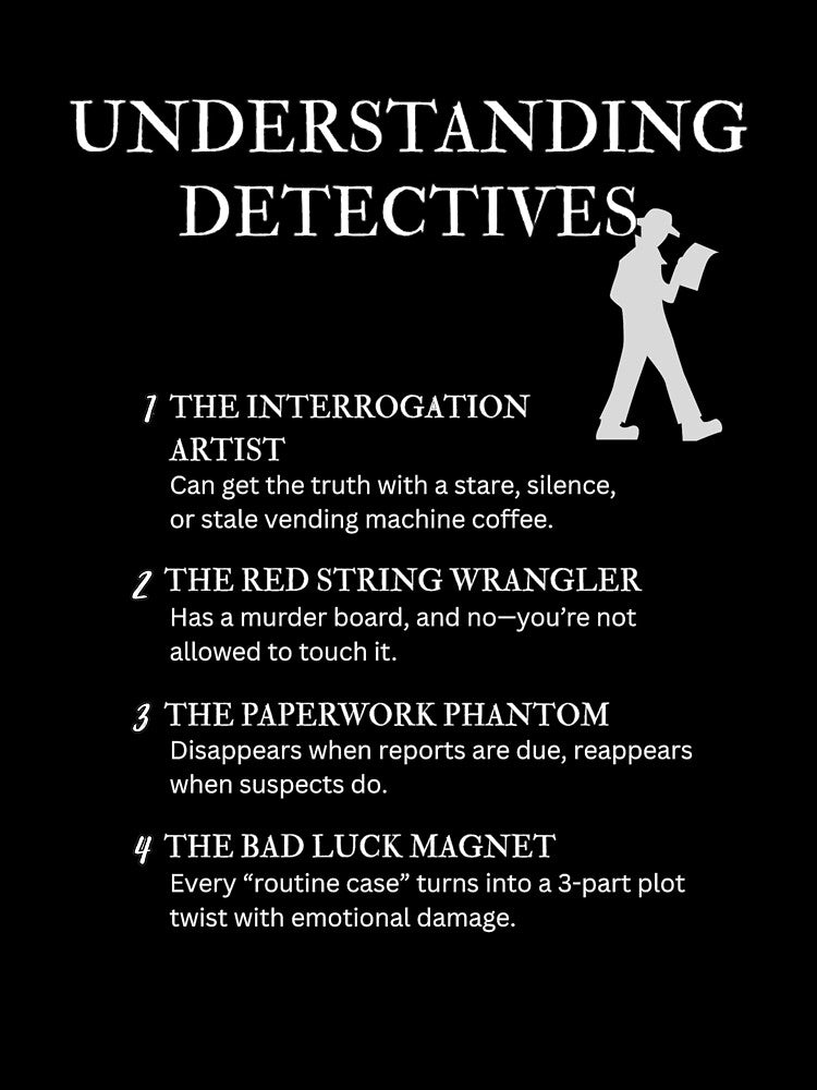 Black – Understanding Detectives – Funny Crime Solver Quotes for True Crime & Mystery Fans by PsyFlow35