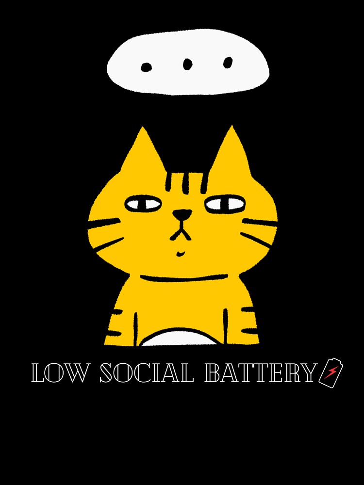 Low Social Battery Cat T-shirt by BsDrip