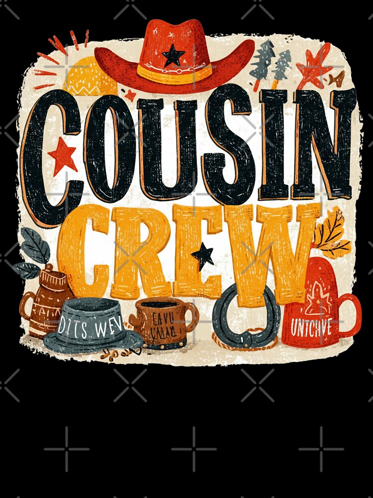Cousin Crew Western T-Shirt – Cowboy Hat & Horseshoe Rustic Family Matching Tee by Happy'CLICK'
