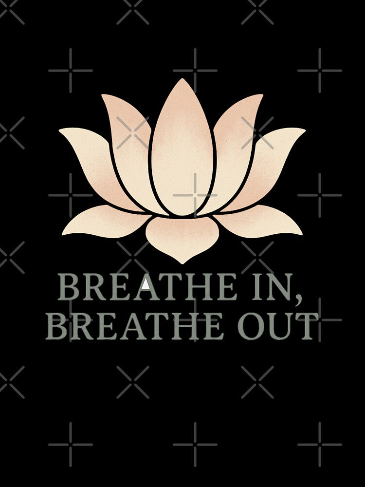 Breathe In, Breathe Out – Minimalist Lotus Flower Meditation Design by Mike B.