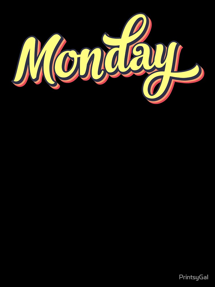 Retro colorful font monday by PrintsyGal