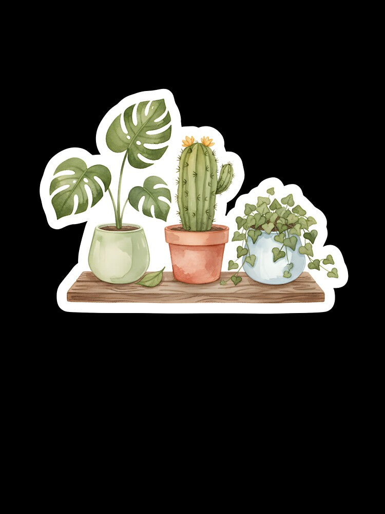 Watercolor Potted House Plants Greenery by Kvarny