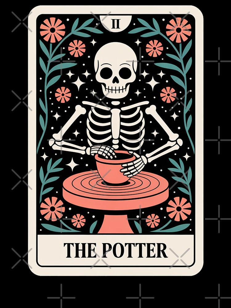 The Potter Skeleton Making Pottery Tarot Card Design by Blok45