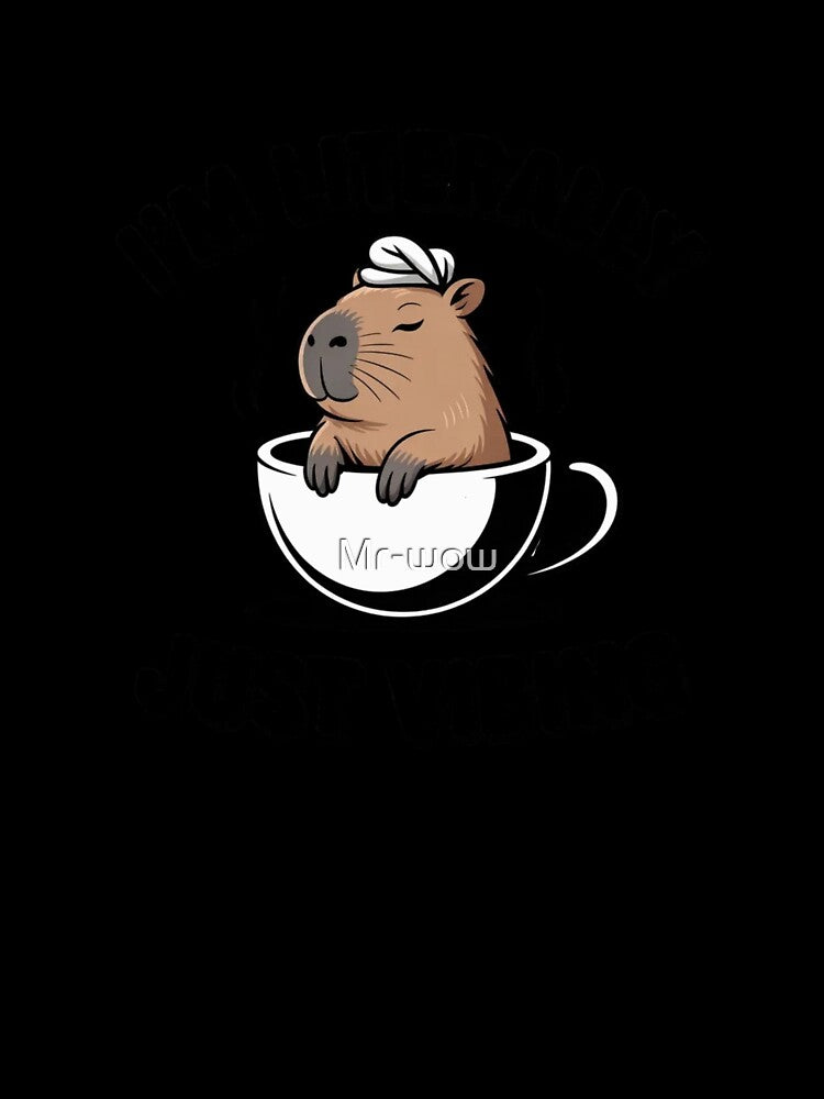 Cute Teal Floral Capybara Teacup Just Vibing Sticker by Mr-wow