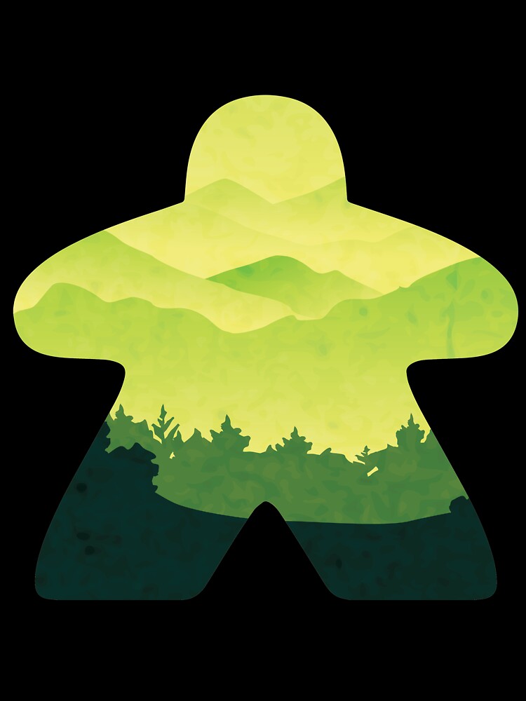 Green Hillside Scape Meeple Board Game Adventure Scene by BeamGeeks