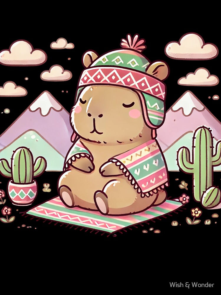 Andean Capybara Meditating in Mountains by Wish & Wonder