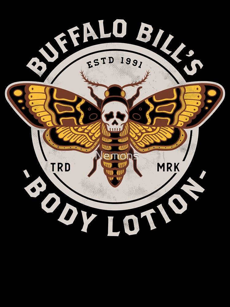 Buffalo Bill's Body Lotion - Death's Head Moth - Horror - Distressed Vintage Design by Nemons
