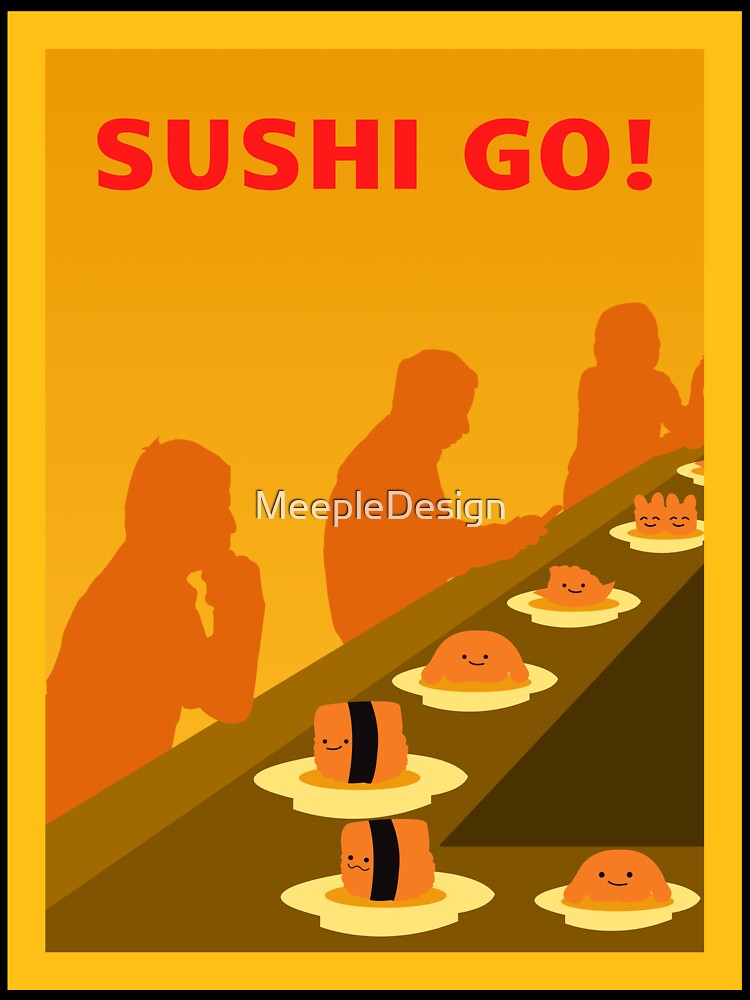 Sushi Go - Board Games - Minimalist Travel Poster Style - Board Game Art by MeepleDesign