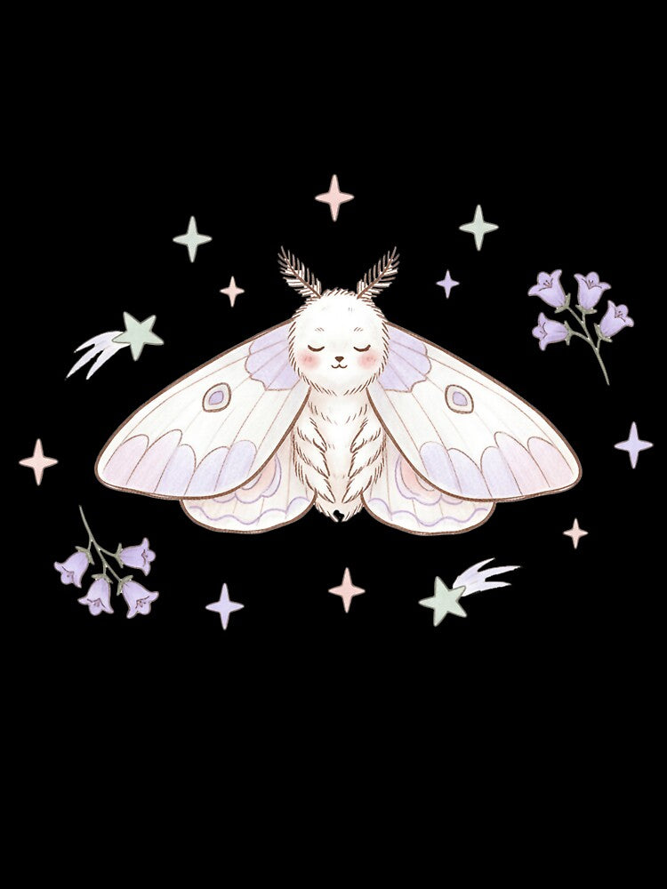 Cute Pastel Luna Moth and Stars by PastelNightfall