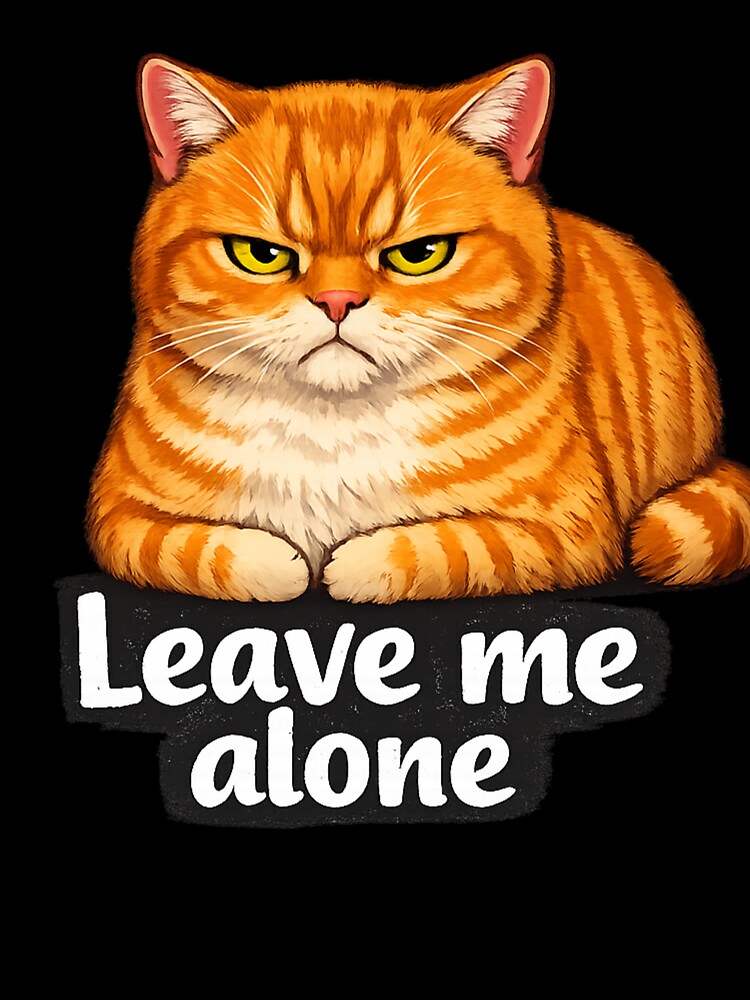 Leave Me Alone Cat – Funny Grumpy Ginger Cat Design by IrynaLineArt