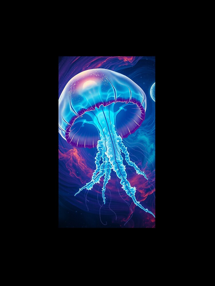 Cosmic Jellyfish – Neon Ocean Glow by Mind Motive Bright Studio