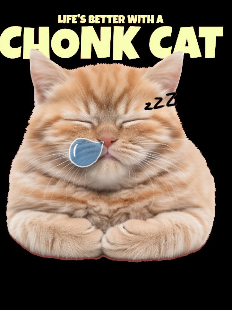 Lifes Better With A Chonk Cat Sleeping Orange Tabby by GenZFashion000