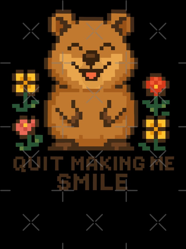 Quit Making Me Smile – Happy Quokka Pixel Art by NaturePixel