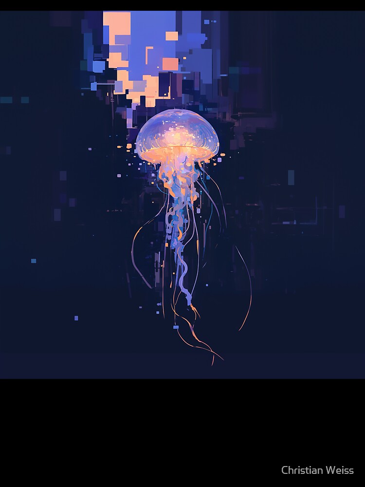 Pixel Glitch Jellyfish by Christian Weiss