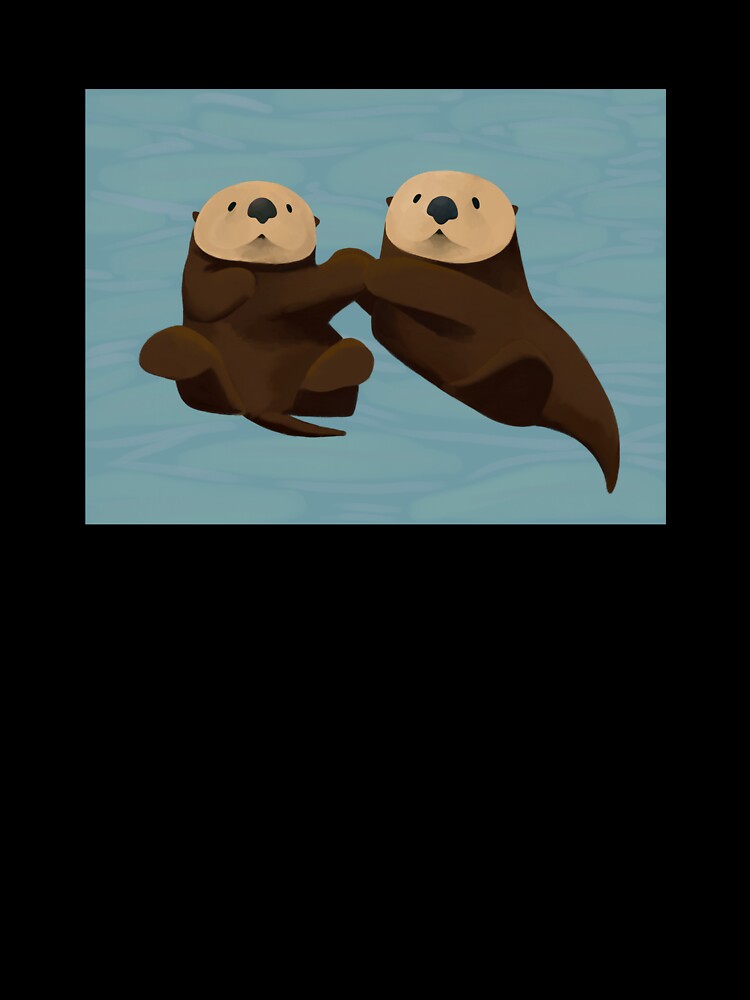 Sweet Sea Otters holding hands (with complete background) by Sage8