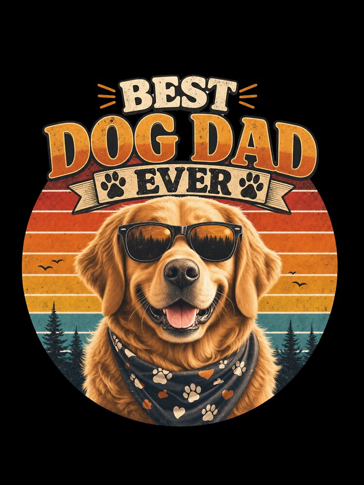 Adventure Golden Retriever Dog Dad Hiking Kawaii T-Shirt Sticker by Ashley critters