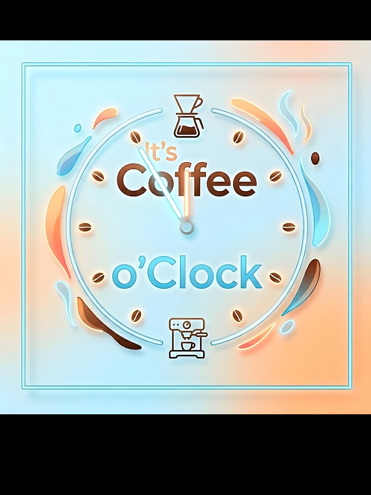 Modern Minimalist It's Coffee o'Clock Design by Sybille-Yates