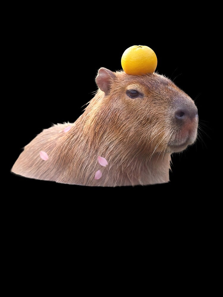 Zen Capybara In Onsen With Yuzu Fruit by DigitalAnnaBanana