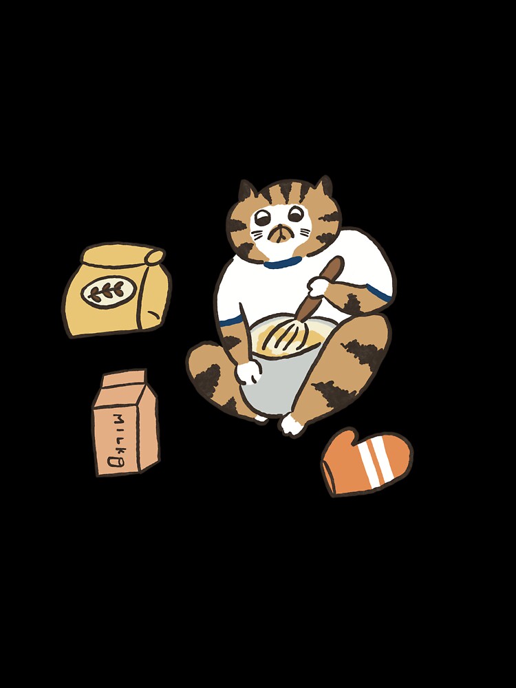 funny cat and bread,cat drawing by LittleAdong