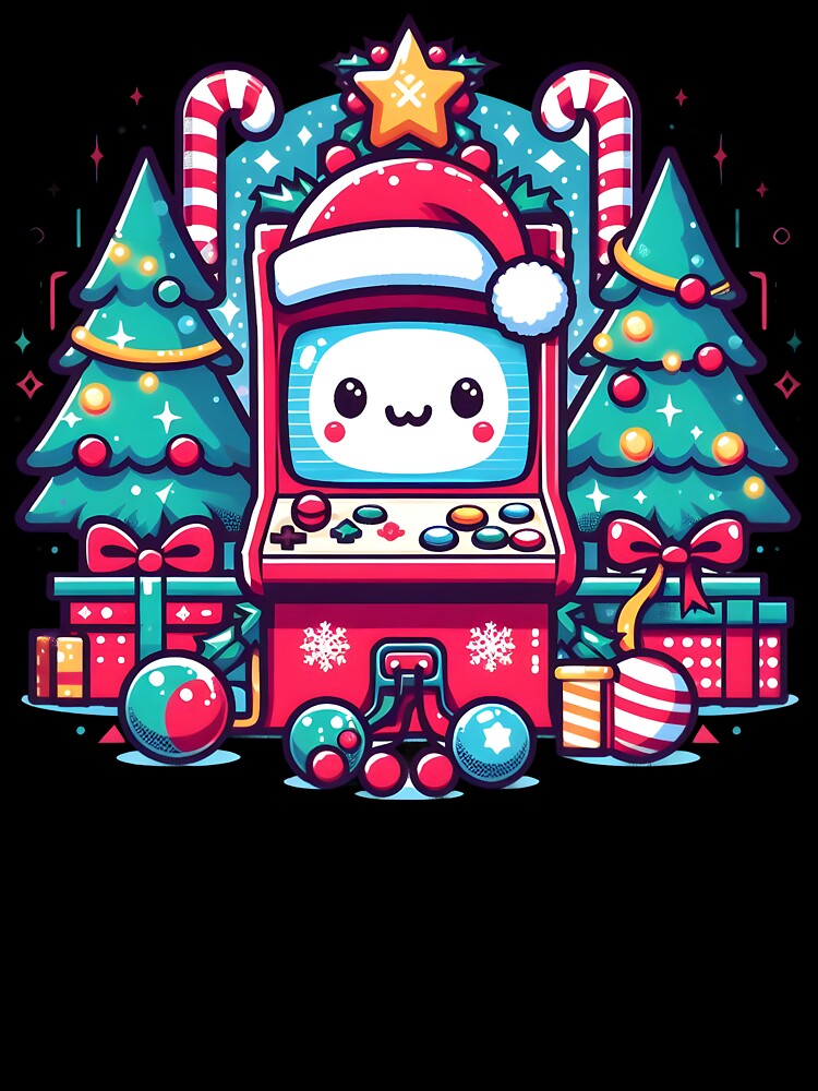 Festive Kawaii Christmas Arcade Machine Design. by The-T-In-Retro