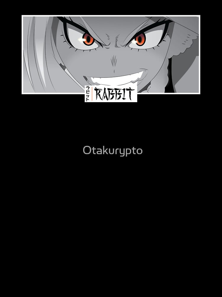 Rabbit Anime Eyes Monochrome Japanese Cozy Manga by Otakurypto