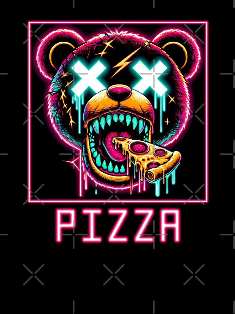 Scary Teddy Bear eating a slice of pizza by FirstCast
