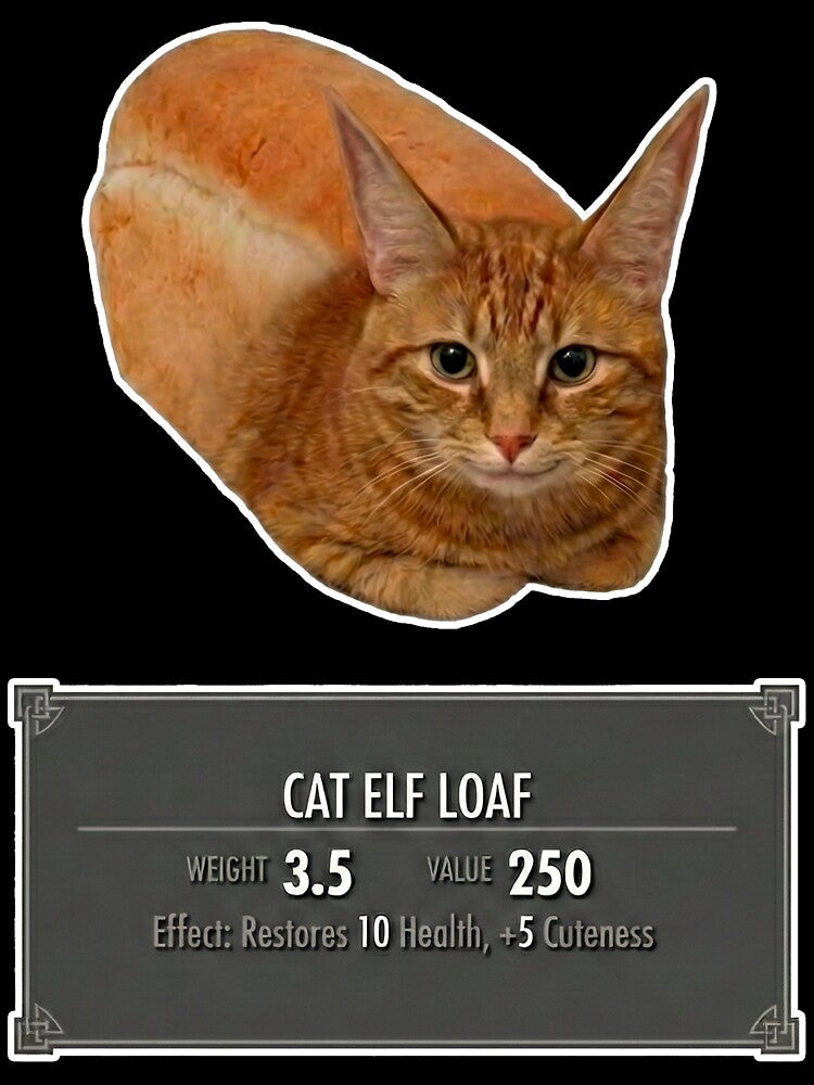 Cat Elf Loaf RPG Item Stats Funny by Astraskal
