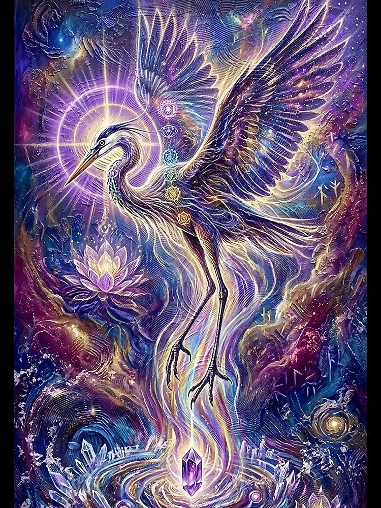 Surreal Cosmic Heron Chakra Energy / Cosmic Heron Surreal Chakra Energy by SedresArt