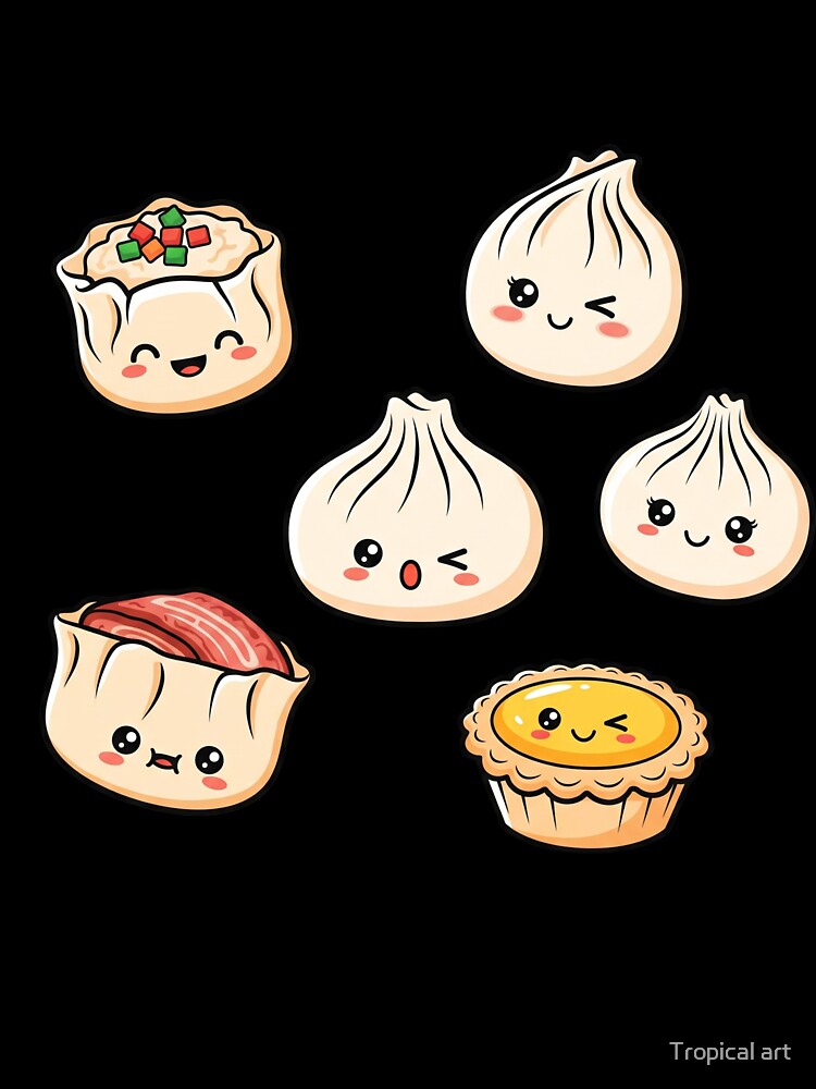 The Dim Sum Squad - Cute Kawaii Asian Food Design by Tropical art
