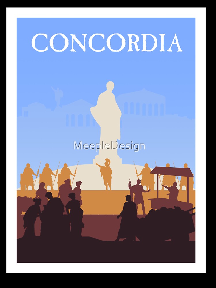 Concordia - Board Games - Minimalist Travel Poster Style - Board Game Art by MeepleDesign