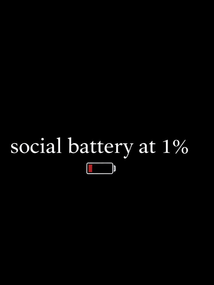 Social Battery 1% Minimalist Design | Introvert Mood Shirt | Low Energy Aesthetic by Low Battery Society