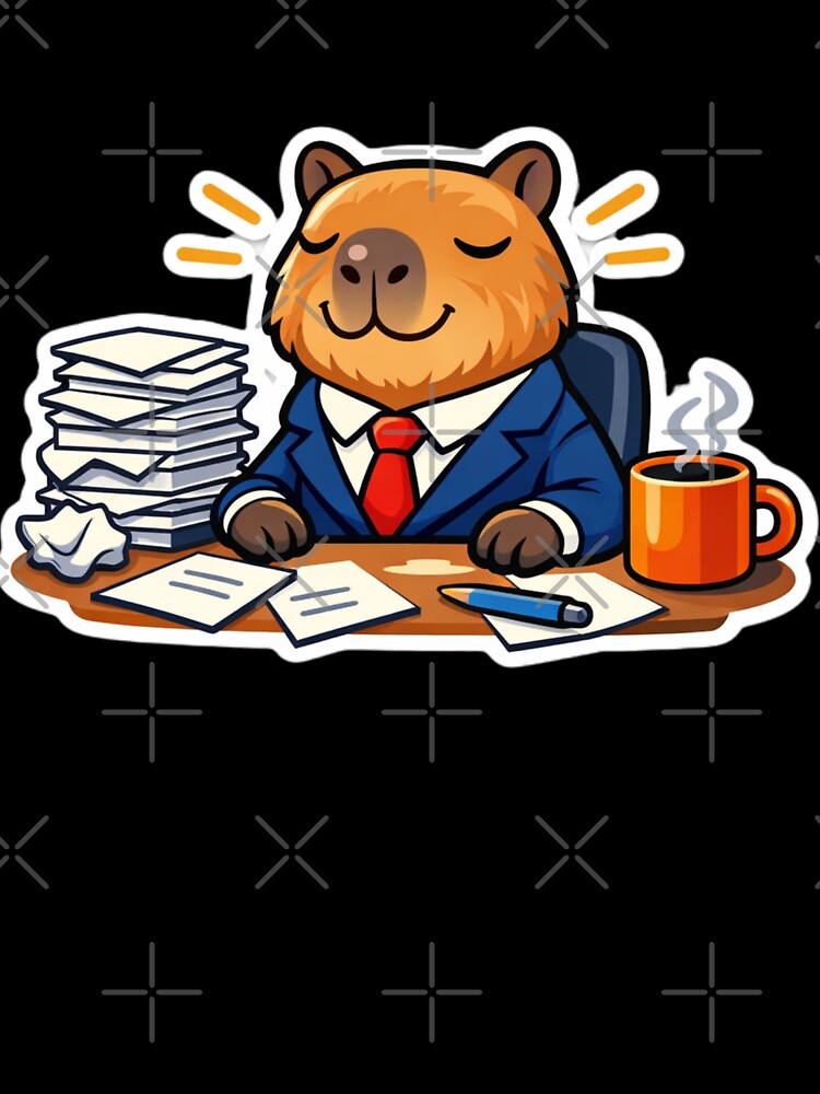 Business Capybara Vibes – Funny Office Art Sticker by InkognitoPrints