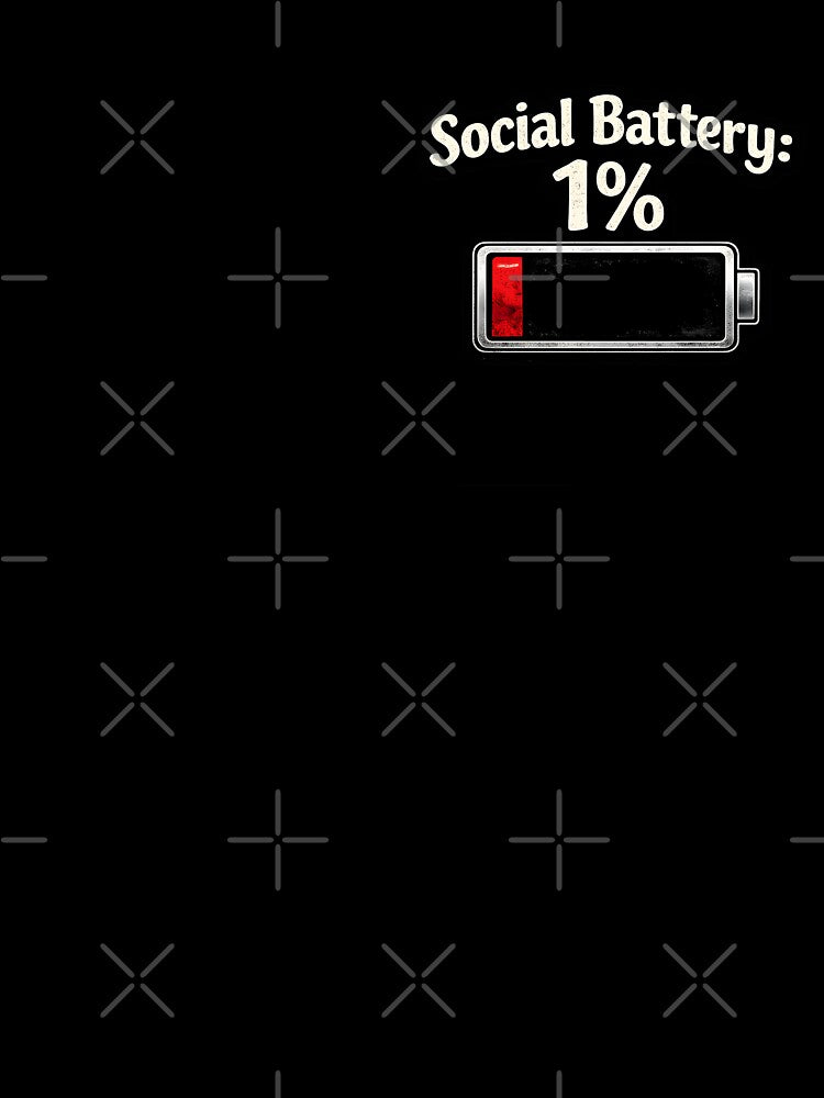 Social Battery 1% – Introvert Energy Low Funny Design by blankTeeShirt