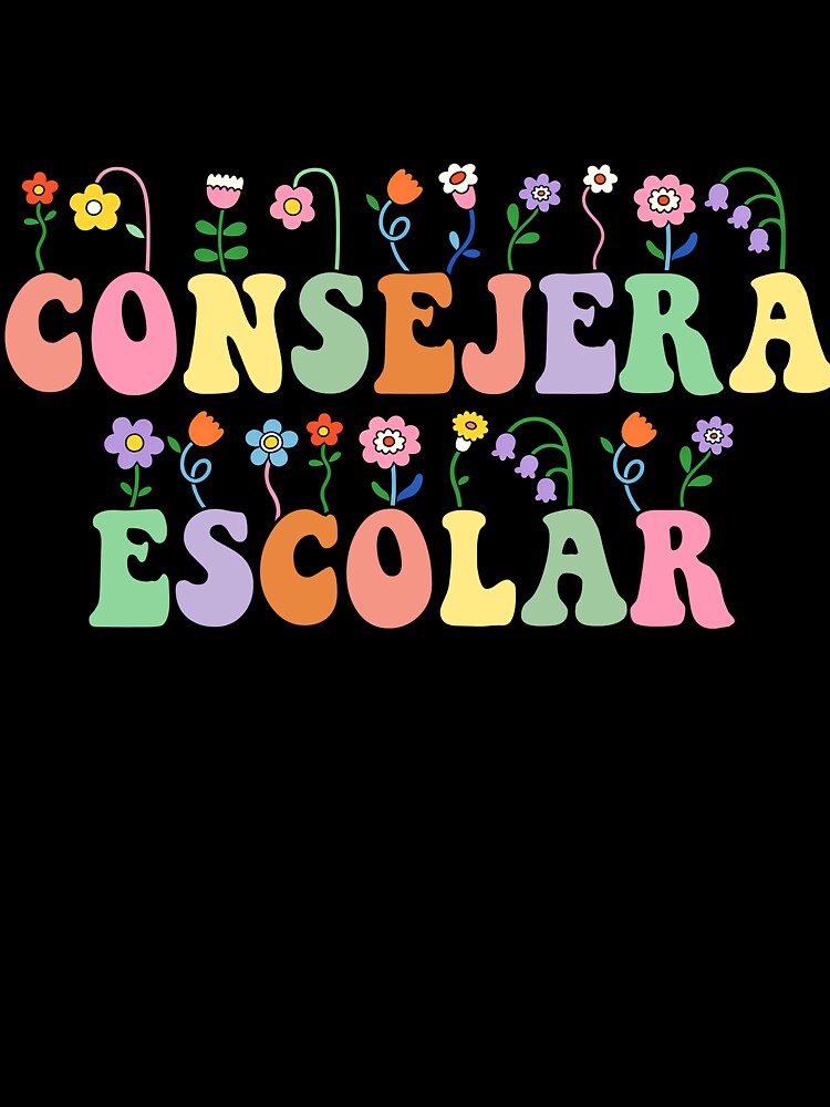 Consejera Escolar Retro Floral Typography by DAVIESLLC