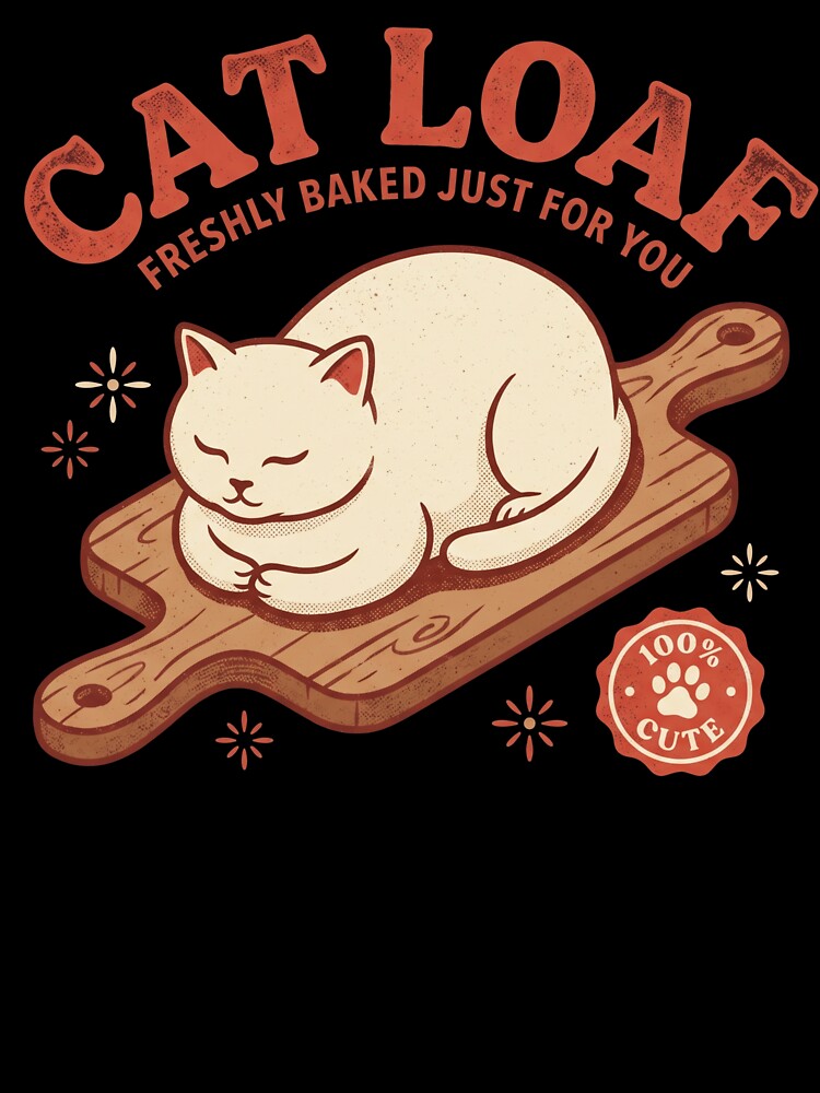 Cat Loaf Freshly Baked Funny Retro Shirt by TeNovaStudio