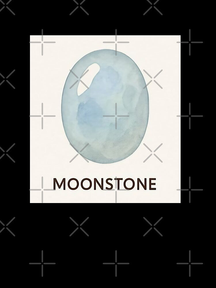 Elegant Moonstone Gemstone Illustration – Mystical Crystal Design for Stickers, T-Shirts & Mugs by JuliJoy