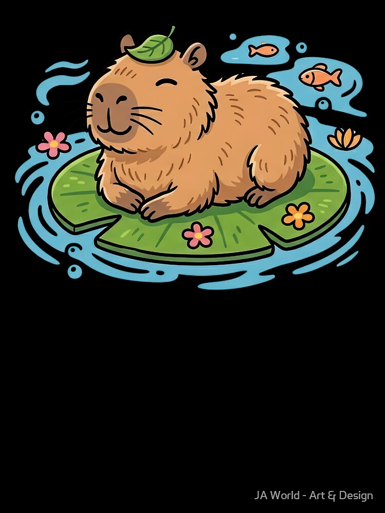 Cute Capybara Floating – Chill Relax Animal Aesthetic Design by JA World - Art & Design
