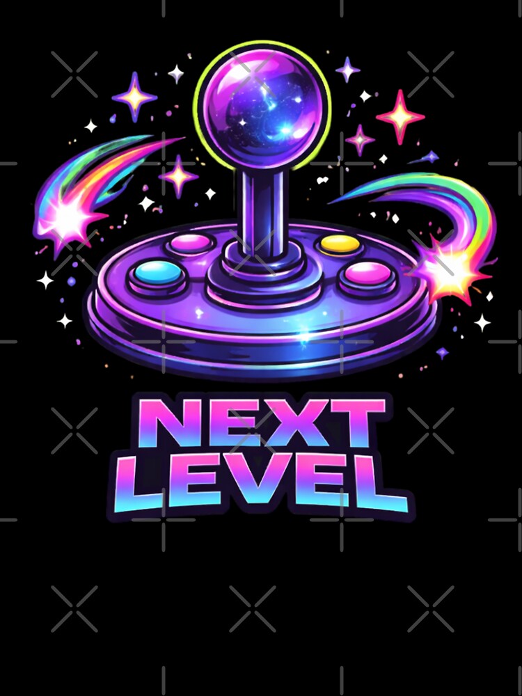 Next Level Retro Arcade Joystick – Neon Gamer Vaporwave Gaming Design by NuniDesigns