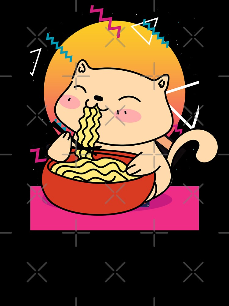 80's Cat Loves Ramen by Windmill Wildflowers