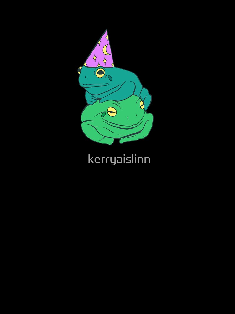 No Thoughts Head Empty Frog Wizard by kerryaislinn